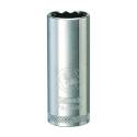 Drive Socket, 9/16 In Socket, 3/8 In Drive, 12 -Point, Vanadium Steel, Polished Chrome