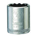 Hand Socket, 11/16 In Socket, 3/8 In Drive, 12 -Point, Vanadium Steel, Polished Chrome