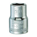 Hand Socket, 10 Mm Socket, 3/8 In Drive, 6 -Point, Vanadium Steel, Polished Chrome