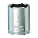 Drive Socket, 1 In Socket, 1/2 In Drive, 6 -Point, Steel, Polished Chrome Vanadium