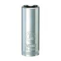 Drive Socket, 7/16 In Socket, 3/8 In Drive, 6 -Point, Vanadium Steel, Polished Chrome