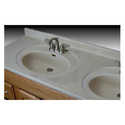 Double Recessed Oval Bowl Vanity Top 61x19 White