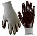 Mens Medium Nitrile Palm Gray Nylon Glove