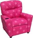 Children's Oxygen Pink Recliner With Cupholder