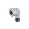 1/4 in. FIP x 1/4 in. MIP Galvanized Malleable Iron Street Elbow Fitting, 90° - Rust Resistant, 1-Pack