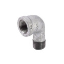 3/8 in. FIP x 3/8 in. MIP Galvanized Malleable Iron Street Elbow Fitting, 90° - Rust Resistant, 1-Pack