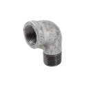 1/2 in. FIP x 1/2 in. MIP Galvanized Malleable Iron Street Elbow Fitting, 90° - Rust Resistant, 1-Pack
