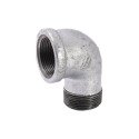 1-1/4 in. FIP x 1-1/4 in. MIP Galvanized Malleable Iron Street Elbow Fitting, 90° - Rust Resistant, 1-Pack