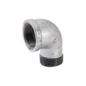 1-1/2 in. FIP x 1-1/2 in. MIP Galvanized Malleable Iron Street Elbow Fitting, 90° - Rust Resistant, 1-Pack