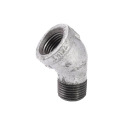 1/2 in. FIP x 1/2 in. MIP Galvanized Malleable Iron Street Elbow Fitting, 45° - Rust Resistant, 1-Pack