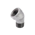 3/4 in. FIP x 3/4 in. MIP Galvanized Malleable Iron Street Elbow Fitting, 45° - Rust Resistant, 1-Pack