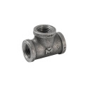 3/4 in. x 3/4 in. x 3/4 in. Malleable Iron Black Pipe Tee Fitting - Threaded, 1-Pack