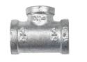 Malleable Iron Galvanized Pipe Reducing Tee Fitting, 3/4" x 3/4" x 1/2"