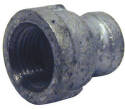 Malleable Iron FIP x FIP Galvanized Pipe Reducing Coupling, 1-1/2" x 1-1/4"