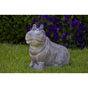 Henri The Hippo Garden Statue In Relic Frosted Mocha Finish