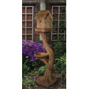 Tall Square Bird House And Feeder In Relic Lava Finish