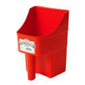 3-Quart Red Plastic Enclosed Feed Scoop