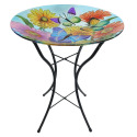 Fluttering Butterflies Glass Bird Bath