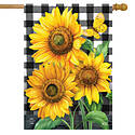 Checkered Sunflowers Summer House Flag