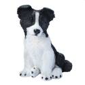 Black And White Border Collie Puppy Statue