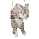 Gray Tabby Cat Hanging Sculpture