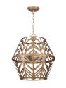 3-Light Painted Gold Open Cage Maud Chandelier
