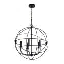 5-Light Round Matte Black Sumerside Chandelier