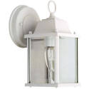 1-Light 8-3/4-Inch White And Clear Glass Outdoor Downlight