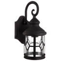 1-Light 13-Inch Black And Seeded Glass Atlanta Outdoor Downlight