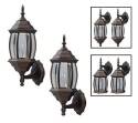 1-Light 18-Inch Oil Rubbed Bronze And Bevelled Glass Outdoor Light, 2-Pack