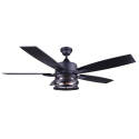 DUFFY 52-Inch Matte Black Indoor LED 5-Blade Ceiling Fan