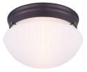9-1/2 x 6-Inch 1-Light Oil Rubbed Bronze Flush Mount Halophane Ceiling Light Fixture