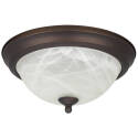 11 x 5-1/8-Inch 2-Light Oil Rubbed Bronze Flush Mount Ceiling Light Fixture