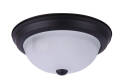 13 x 5-1/2-Inch 2-Light Matte Black Flush Mount Ceiling Light Fixture