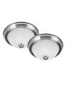 11 x 4-3/4-Inch 1-Light Brushed Pewter Flush Mount Ceiling Light Fixture, 2-Pack