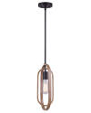 7-1/4 x 22-1/2 To 64-1/2-Inch 1-Light Matte Black And Brushed Brown Dilan Pendant Light