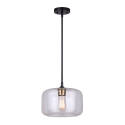 11-Inch Adjustable Height 1-Light Matte Black And Gold Dual Mount Fauna Pendant Light