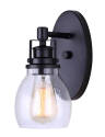 5 x 10-1/2-Inch 1-Light Matte Black Carson Vanity Light Fixture