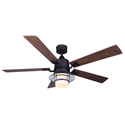52-Inch Ceiling Fan - Dallas LED Black With Weathered Chesnut & Rustic Maple Blades
