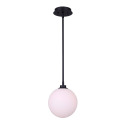 1-Light Simone Pendant In Opal Glass And Black