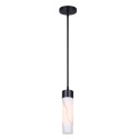 1-Light Kristella Pendant In Marble Glass And Black