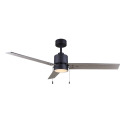 Jace 52-Inch Matte Black Weathered Oak 3-Blade Ceiling Fan