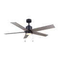 Romy 52-Inch LED Black Reversible Weathered Oak and Black 5-Blade Ceiling Fan