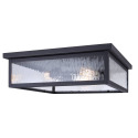 Shana 3-Outdoor Flush Mount Light Watermark Glass-Black