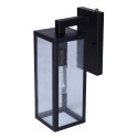 Alaina 1-Light Outdoor Fixture Seeded Glass-Black