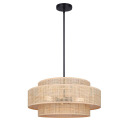 3 Light Bellamy Chandelier In Natural And Black