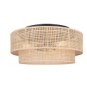 2 Light Bellamy Flush Mount In  Natural And Black