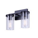 Britton Matte Black 2-Light Vanity Light Fixture