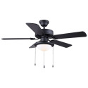 ECLIPSE 42-Inch Matte Black Indoor 5-Blade Ceiling Fan