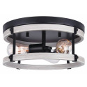 6.25" x 14.25" Joelle 3-Light Matte Black & Brushed Gray Finish Flush Ceiling Light